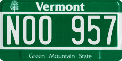 VT license plate NOO957