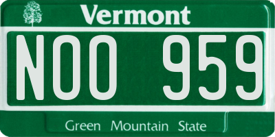 VT license plate NOO959