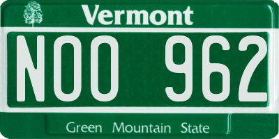 VT license plate NOO962