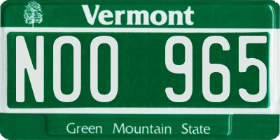 VT license plate NOO965