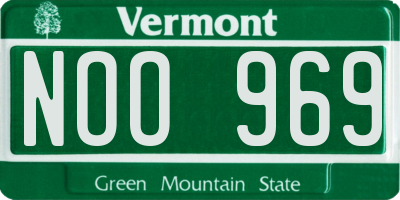 VT license plate NOO969