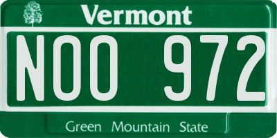 VT license plate NOO972