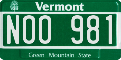 VT license plate NOO981