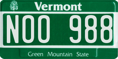 VT license plate NOO988