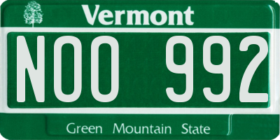 VT license plate NOO992