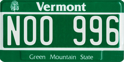 VT license plate NOO996