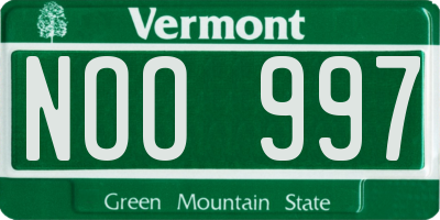 VT license plate NOO997
