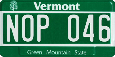 VT license plate NOP046