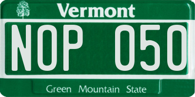 VT license plate NOP050