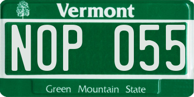 VT license plate NOP055