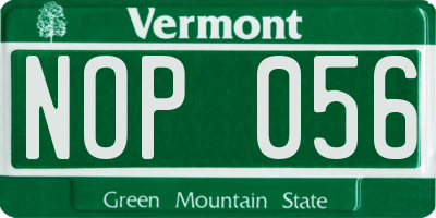 VT license plate NOP056