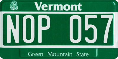 VT license plate NOP057