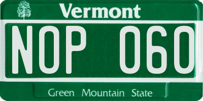 VT license plate NOP060