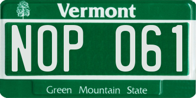 VT license plate NOP061