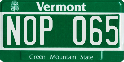VT license plate NOP065