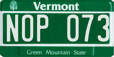 VT license plate NOP073