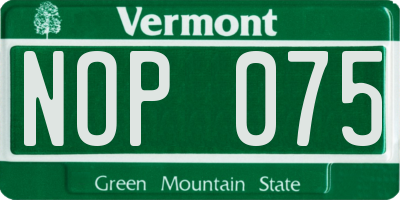VT license plate NOP075