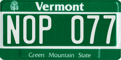 VT license plate NOP077