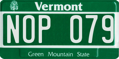 VT license plate NOP079
