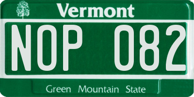 VT license plate NOP082