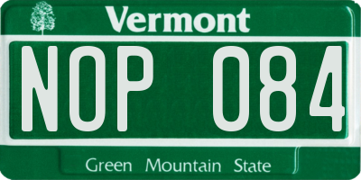 VT license plate NOP084