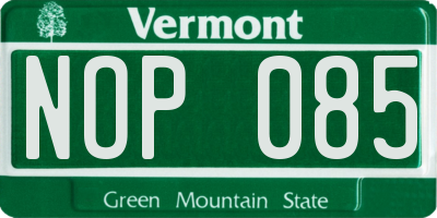 VT license plate NOP085