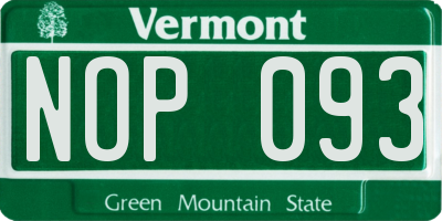 VT license plate NOP093