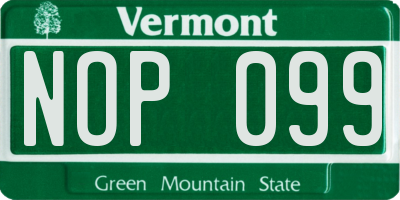 VT license plate NOP099