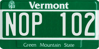 VT license plate NOP102