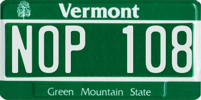 VT license plate NOP108