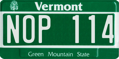 VT license plate NOP114