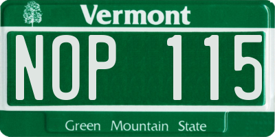 VT license plate NOP115