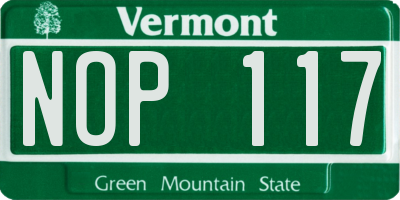 VT license plate NOP117