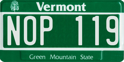 VT license plate NOP119