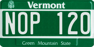 VT license plate NOP120