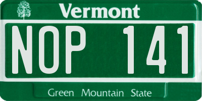 VT license plate NOP141