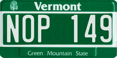 VT license plate NOP149