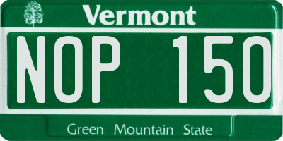 VT license plate NOP150