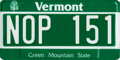 VT license plate NOP151
