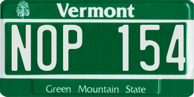 VT license plate NOP154