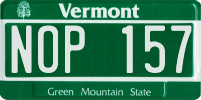 VT license plate NOP157