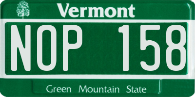 VT license plate NOP158