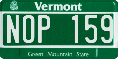 VT license plate NOP159