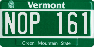 VT license plate NOP161