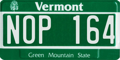VT license plate NOP164