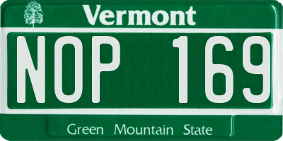 VT license plate NOP169