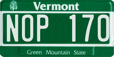 VT license plate NOP170