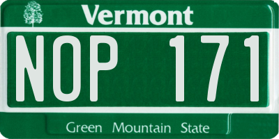 VT license plate NOP171