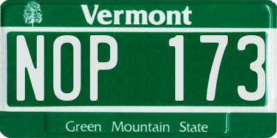 VT license plate NOP173