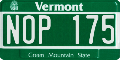 VT license plate NOP175